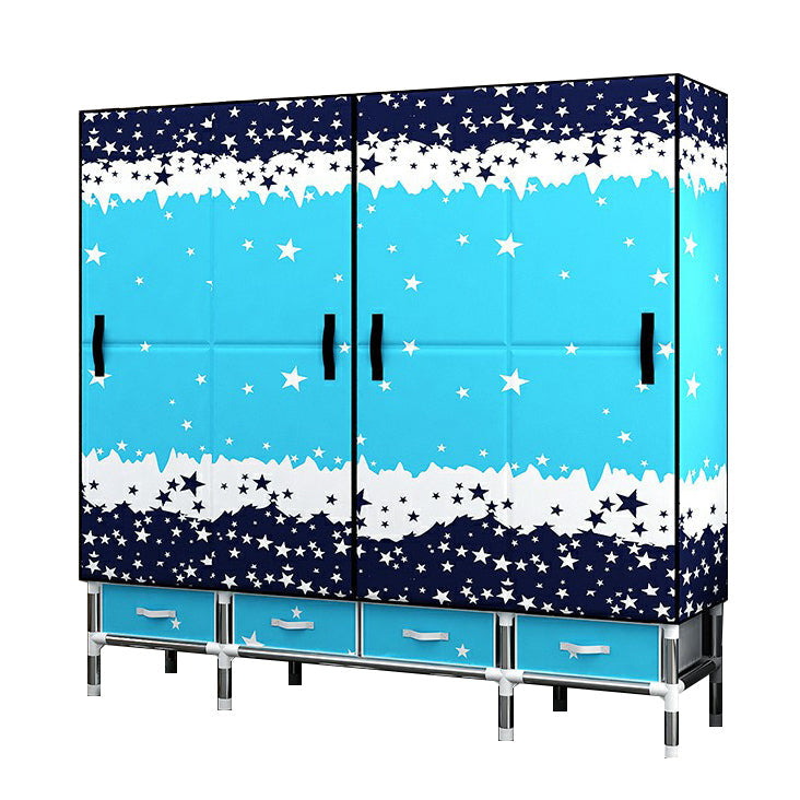 Contemporary Wardrobe Cabinet with Legs Steel Wardrobe Armoire