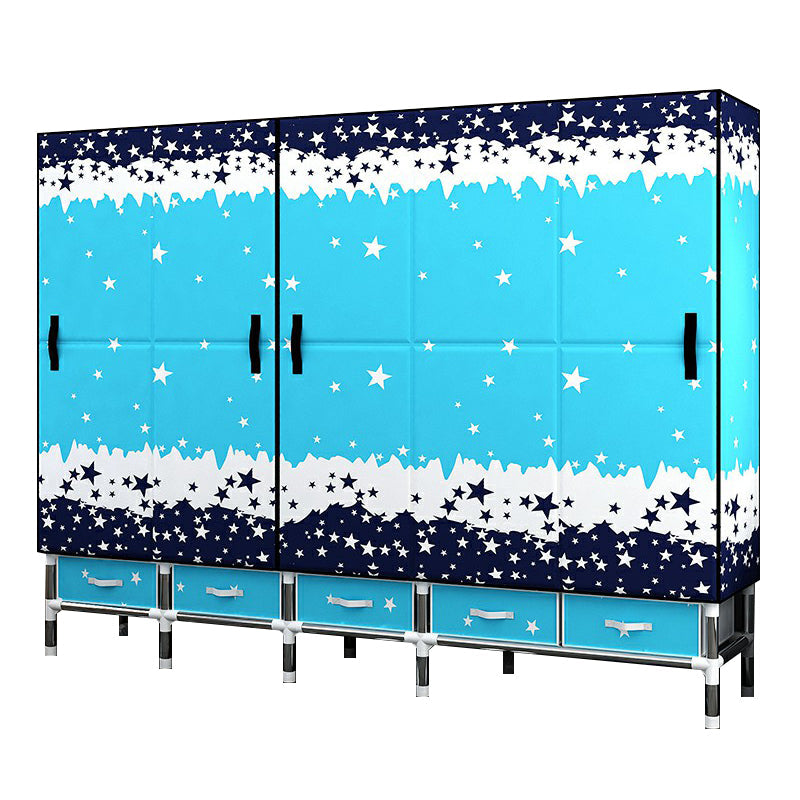 Contemporary Wardrobe Cabinet with Legs Steel Wardrobe Armoire