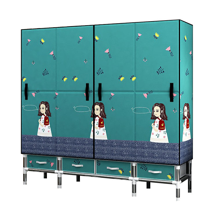 Contemporary Wardrobe Cabinet with Legs Steel Wardrobe Armoire