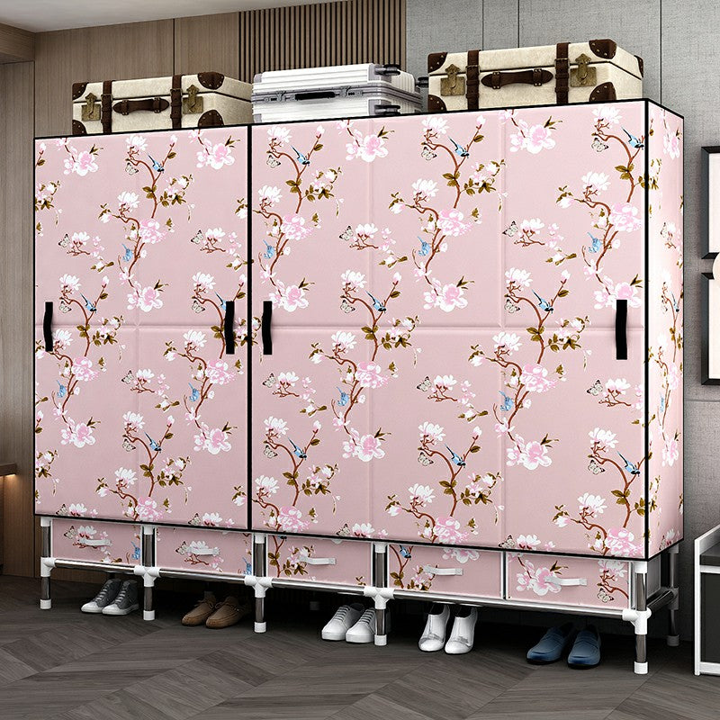 Contemporary Wardrobe Cabinet with Legs Steel Wardrobe Armoire