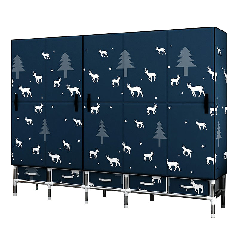 Contemporary Wardrobe Cabinet with Legs Steel Wardrobe Armoire