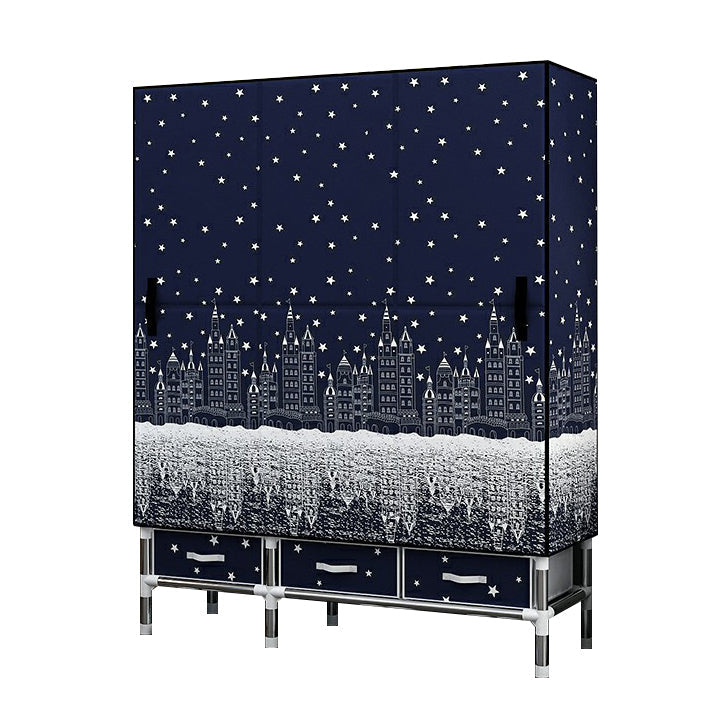 Contemporary Wardrobe Cabinet with Legs Steel Wardrobe Armoire