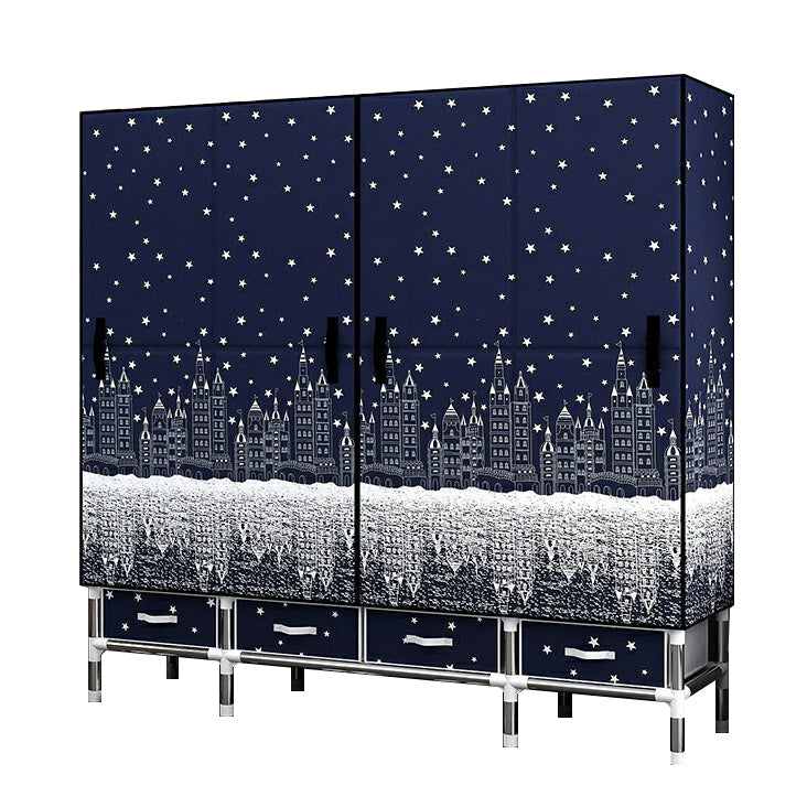 Contemporary Wardrobe Cabinet with Legs Steel Wardrobe Armoire