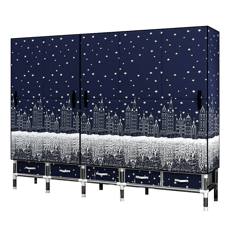 Contemporary Wardrobe Cabinet with Legs Steel Wardrobe Armoire