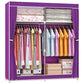 Contemporary Wardrobe Armoire Metal Wardrobe Cabinet - 51.18 x 18.11 x 66.14 Inches Purple Clearhalo 'Armoires & Wardrobes' 'armoires_wardrobes' 'Bedroom Furniture' 'furn' 'furn_armoires_wardrobes' 'Furniture' 6379968