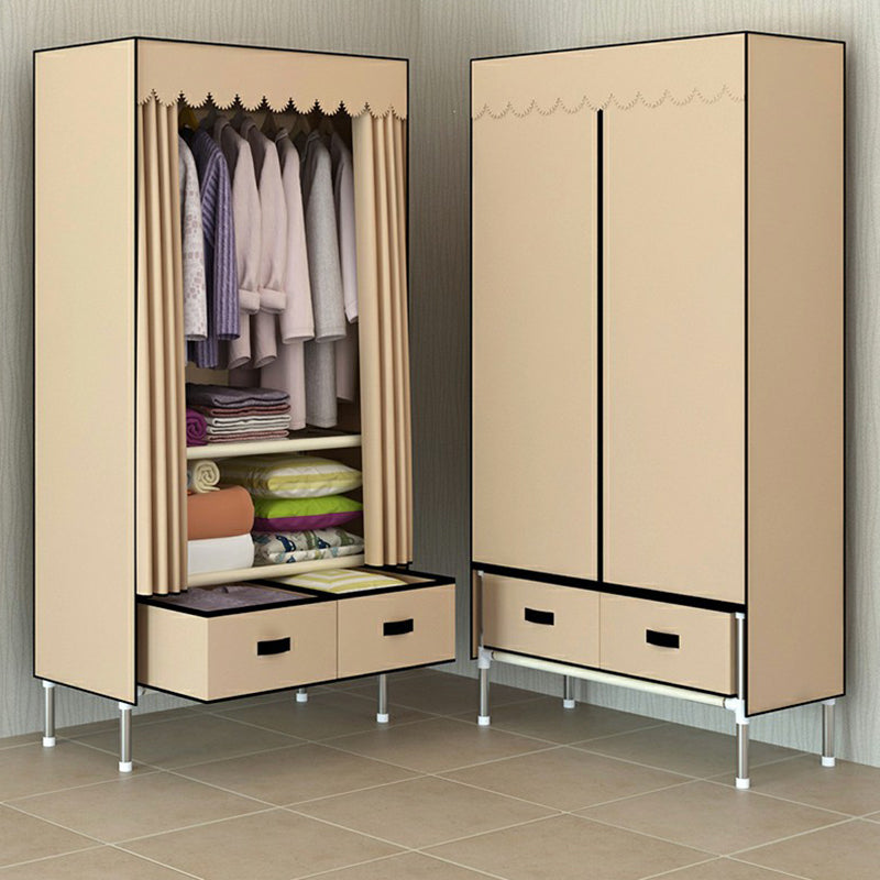 Hinged Wardrobe Closet Contemporary Wardrobe Armoire with Drawer Clearhalo 'Armoires & Wardrobes' 'armoires_wardrobes' 'Bedroom Furniture' 'furn' 'furn_armoires_wardrobes' 'Furniture' 6379984