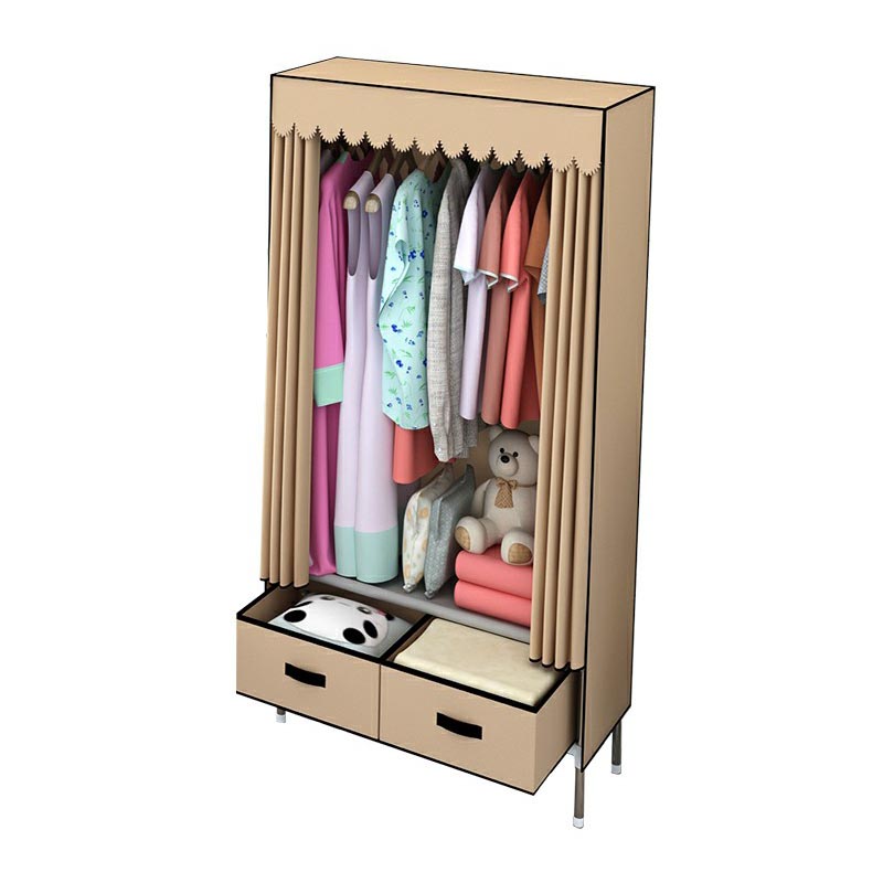 Hinged Wardrobe Closet Contemporary Wardrobe Armoire with Drawer Clearhalo 'Armoires & Wardrobes' 'armoires_wardrobes' 'Bedroom Furniture' 'furn' 'furn_armoires_wardrobes' 'Furniture' 6379990