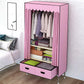 Hinged Wardrobe Closet Contemporary Wardrobe Armoire with Drawer 33"L x 18"W x 66"H Pink Clearhalo 'Armoires & Wardrobes' 'armoires_wardrobes' 'Bedroom Furniture' 'furn' 'furn_armoires_wardrobes' 'Furniture' 6379991