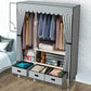 Hinged Wardrobe Closet Contemporary Wardrobe Armoire with Drawer 41"L x 18"W x 66"H Grey Clearhalo 'Armoires & Wardrobes' 'armoires_wardrobes' 'Bedroom Furniture' 'furn' 'furn_armoires_wardrobes' 'Furniture' 6379997