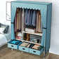 Hinged Wardrobe Closet Contemporary Wardrobe Armoire with Drawer 41"L x 18"W x 66"H Blue Clearhalo 'Armoires & Wardrobes' 'armoires_wardrobes' 'Bedroom Furniture' 'furn' 'furn_armoires_wardrobes' 'Furniture' 6380001