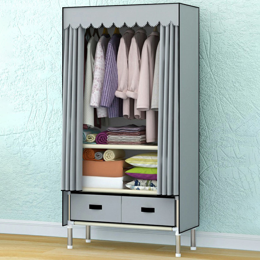 Hinged Wardrobe Closet Contemporary Wardrobe Armoire with Drawer Clearhalo 'Armoires & Wardrobes' 'armoires_wardrobes' 'Bedroom Furniture' 'furn' 'furn_armoires_wardrobes' 'Furniture' 6380003