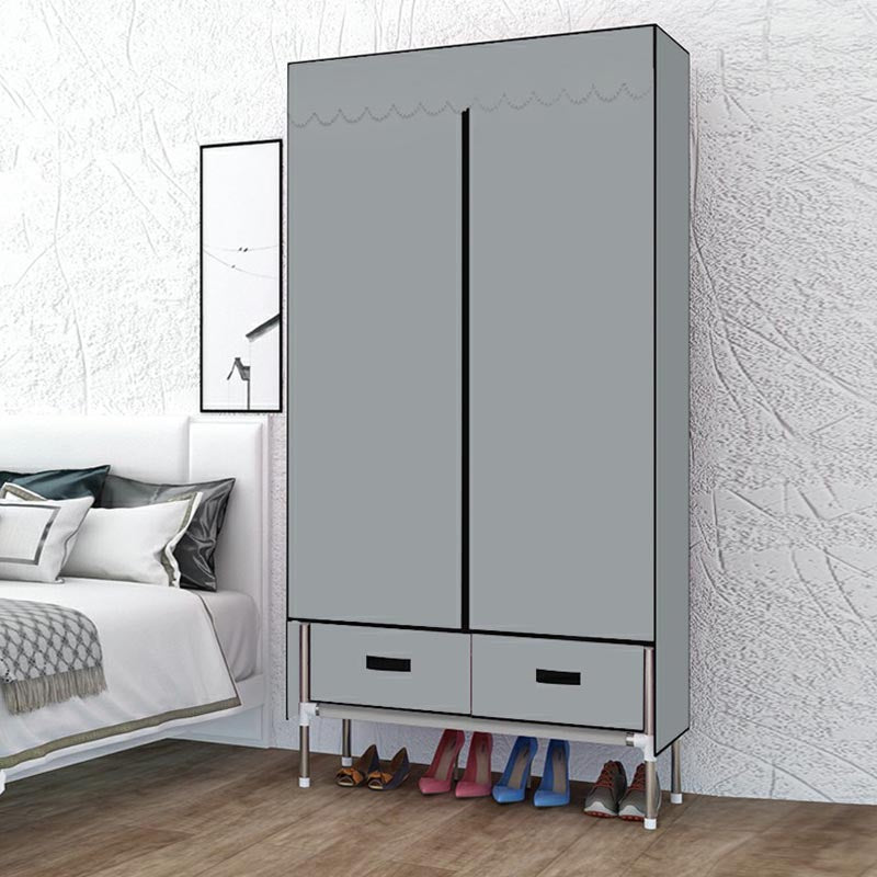 Hinged Wardrobe Closet Contemporary Wardrobe Armoire with Drawer Clearhalo 'Armoires & Wardrobes' 'armoires_wardrobes' 'Bedroom Furniture' 'furn' 'furn_armoires_wardrobes' 'Furniture' 6380005