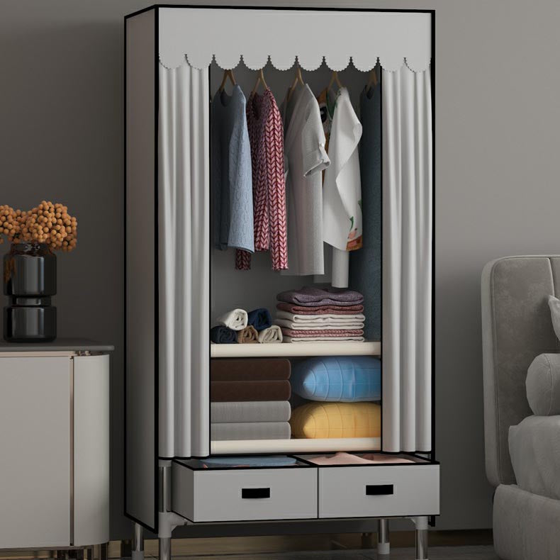Hinged Wardrobe Closet Contemporary Wardrobe Armoire with Drawer Clearhalo 'Armoires & Wardrobes' 'armoires_wardrobes' 'Bedroom Furniture' 'furn' 'furn_armoires_wardrobes' 'Furniture' 6380008