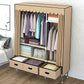 Hinged Wardrobe Closet Contemporary Wardrobe Armoire with Drawer 49"L x 18"W x 66"H Khaki Clearhalo 'Armoires & Wardrobes' 'armoires_wardrobes' 'Bedroom Furniture' 'furn' 'furn_armoires_wardrobes' 'Furniture' 6380011
