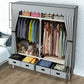 Hinged Wardrobe Closet Contemporary Wardrobe Armoire with Drawer 55"L x 18"W x 66"H Grey Clearhalo 'Armoires & Wardrobes' 'armoires_wardrobes' 'Bedroom Furniture' 'furn' 'furn_armoires_wardrobes' 'Furniture' 6380012
