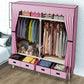 Hinged Wardrobe Closet Contemporary Wardrobe Armoire with Drawer 55"L x 18"W x 66"H Pink Clearhalo 'Armoires & Wardrobes' 'armoires_wardrobes' 'Bedroom Furniture' 'furn' 'furn_armoires_wardrobes' 'Furniture' 6380013