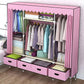 Hinged Wardrobe Closet Contemporary Wardrobe Armoire with Drawer 65"L x 18"W x 66"H Pink Clearhalo 'Armoires & Wardrobes' 'armoires_wardrobes' 'Bedroom Furniture' 'furn' 'furn_armoires_wardrobes' 'Furniture' 6380017