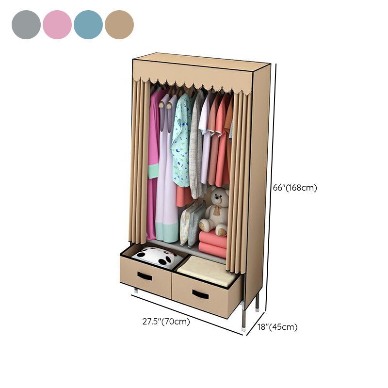 Hinged Wardrobe Closet Contemporary Wardrobe Armoire with Drawer Clearhalo 'Armoires & Wardrobes' 'armoires_wardrobes' 'Bedroom Furniture' 'furn' 'furn_armoires_wardrobes' 'Furniture' 6380020
