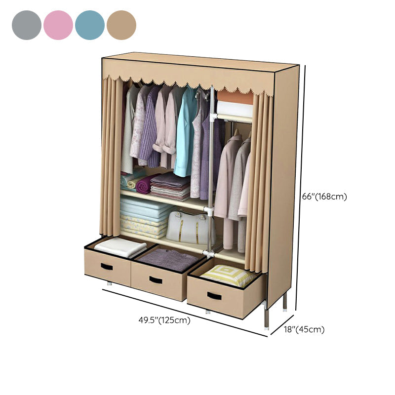 Hinged Wardrobe Closet Contemporary Wardrobe Armoire with Drawer Clearhalo 'Armoires & Wardrobes' 'armoires_wardrobes' 'Bedroom Furniture' 'furn' 'furn_armoires_wardrobes' 'Furniture' 6380023