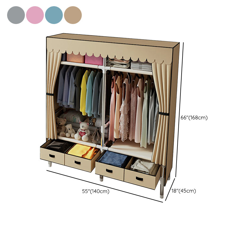 Hinged Wardrobe Closet Contemporary Wardrobe Armoire with Drawer Clearhalo 'Armoires & Wardrobes' 'armoires_wardrobes' 'Bedroom Furniture' 'furn' 'furn_armoires_wardrobes' 'Furniture' 6380024