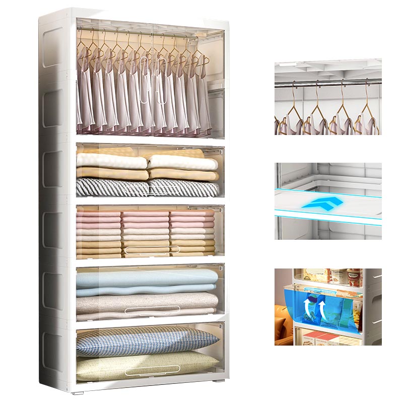 Hinged Wardrobe Armoire with Legs Contemporary Storage Cabinet