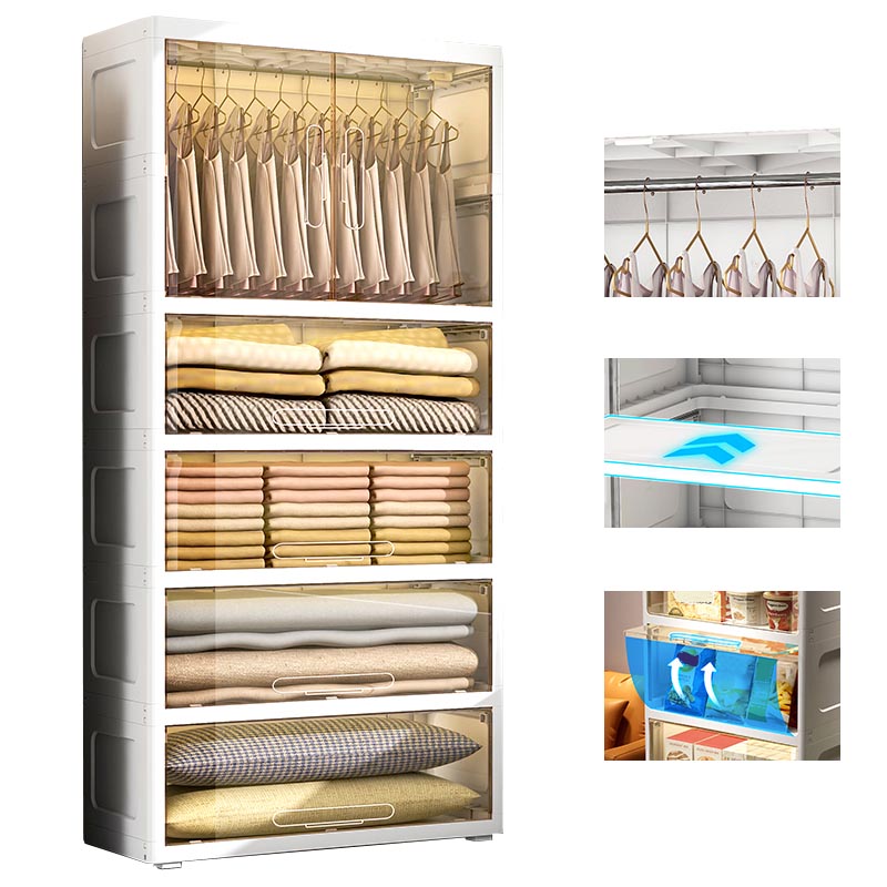 Hinged Wardrobe Armoire with Legs Contemporary Storage Cabinet