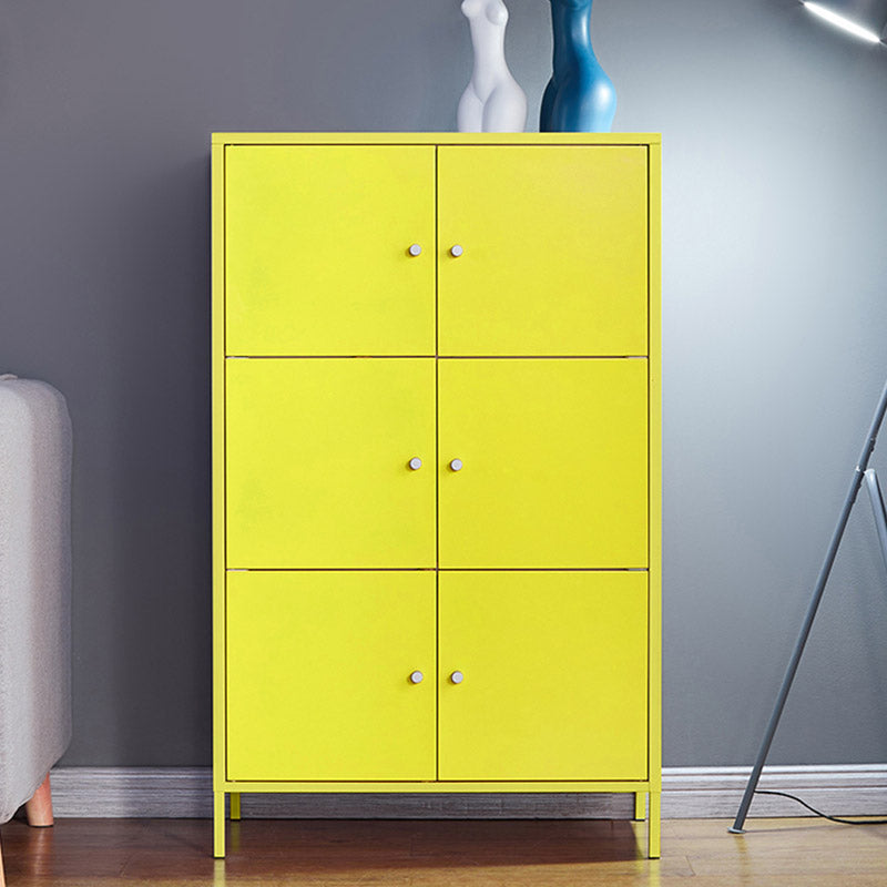 Modern Storage Cabinet Hinged Wardrobe Armoire - 25.6"L x 14.2"W x 41.3"H Yellow Clearhalo 'Armoires & Wardrobes' 'armoires_wardrobes' 'Bedroom Furniture' 'furn' 'furn_armoires_wardrobes' 'Furniture' 6380129