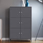 Modern Storage Cabinet Hinged Wardrobe Armoire - 25.6"L x 14.2"W x 41.3"H Black-Gray Clearhalo 'Armoires & Wardrobes' 'armoires_wardrobes' 'Bedroom Furniture' 'furn' 'furn_armoires_wardrobes' 'Furniture' 6380133