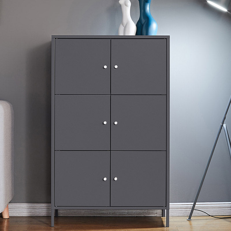 Modern Storage Cabinet Hinged Wardrobe Armoire - 25.6"L x 14.2"W x 41.3"H Black-Gray Clearhalo 'Armoires & Wardrobes' 'armoires_wardrobes' 'Bedroom Furniture' 'furn' 'furn_armoires_wardrobes' 'Furniture' 6380133