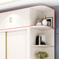 White Wardrobe Closet Engineered Wood Wardrobe Armoire with Garment Rod