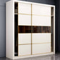 White Wardrobe Closet Engineered Wood Wardrobe Armoire with Garment Rod