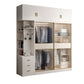 White Engineered Wood Wardrobe Closet Sliding Wardrobe Armoire Clearhalo 'Armoires & Wardrobes' 'armoires_wardrobes' 'Bedroom Furniture' 'furn' 'furn_armoires_wardrobes' 'Furniture' 6380260
