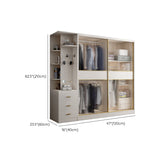 White Engineered Wood Wardrobe Closet Sliding Wardrobe Armoire Clearhalo 'Armoires & Wardrobes' 'armoires_wardrobes' 'Bedroom Furniture' 'furn' 'furn_armoires_wardrobes' 'Furniture' 6380278