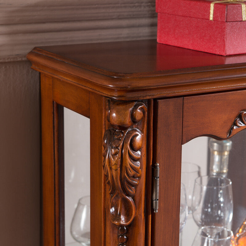 Traditional Rubberwood Display Stand Glass Doors Display Cabinet for Living Room Clearhalo 'Display & China Cabinets' 'display_china_cabinets' 'furn' 'furn_display_china_cabinets' 'Furniture' 'Kitchen & Dining Furniture' 6381708
