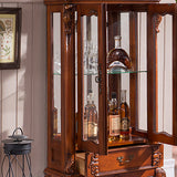 Traditional Rubberwood Display Stand Glass Doors Display Cabinet for Living Room Clearhalo 'Display & China Cabinets' 'display_china_cabinets' 'furn' 'furn_display_china_cabinets' 'Furniture' 'Kitchen & Dining Furniture' 6381711