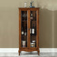 Traditional Rubberwood Display Stand Glass Doors Display Cabinet for Living Room 22.8"L x 12.6"W x 51.2"H Cherry Clearhalo 'Display & China Cabinets' 'display_china_cabinets' 'furn' 'furn_display_china_cabinets' 'Furniture' 'Kitchen & Dining Furniture' 6381712