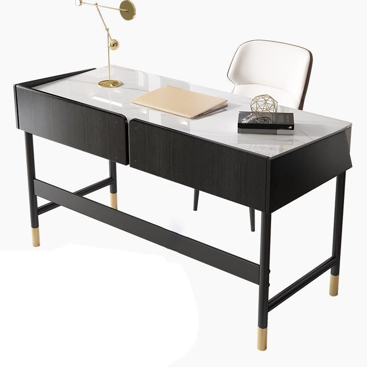 Industrial Rectangular Office Desk Antique Finish Computer Desk with 2 Storage Drawers Clearhalo 'furn' 'furn_office_desk' 'Furniture' 'Office Desks' 'Office Furniture' 'office_desk' 6381721