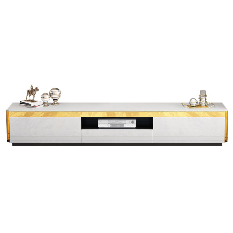 Open Storage TV Media Console Glam Media Console TV Stand with Drawers White Clearhalo 'furn' 'furn_tv_stands_entertainment_centers' 'Furniture' 'Living Room Furniture' 'TV Stands & Entertainment Centers' 'TV Stands & Media Storage Furniture' 'tv_stands_entertainment_centers' 6381791
