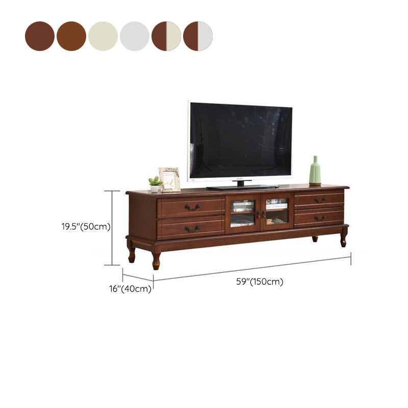 Traditional Wood TV Console Enclosed Storage TV Media Stand with Doors for Living Room Clearhalo 'furn' 'furn_tv_stands_entertainment_centers' 'Furniture' 'Living Room Furniture' 'TV Stands & Entertainment Centers' 'TV Stands & Media Storage Furniture' 'tv_stands_entertainment_centers' 6381868