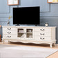 Traditional Wood TV Stand Console Enclosed Storage TV Media Stand for Living Room