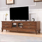 Traditional Wood TV Stand Console Enclosed Storage TV Media Stand for Living Room