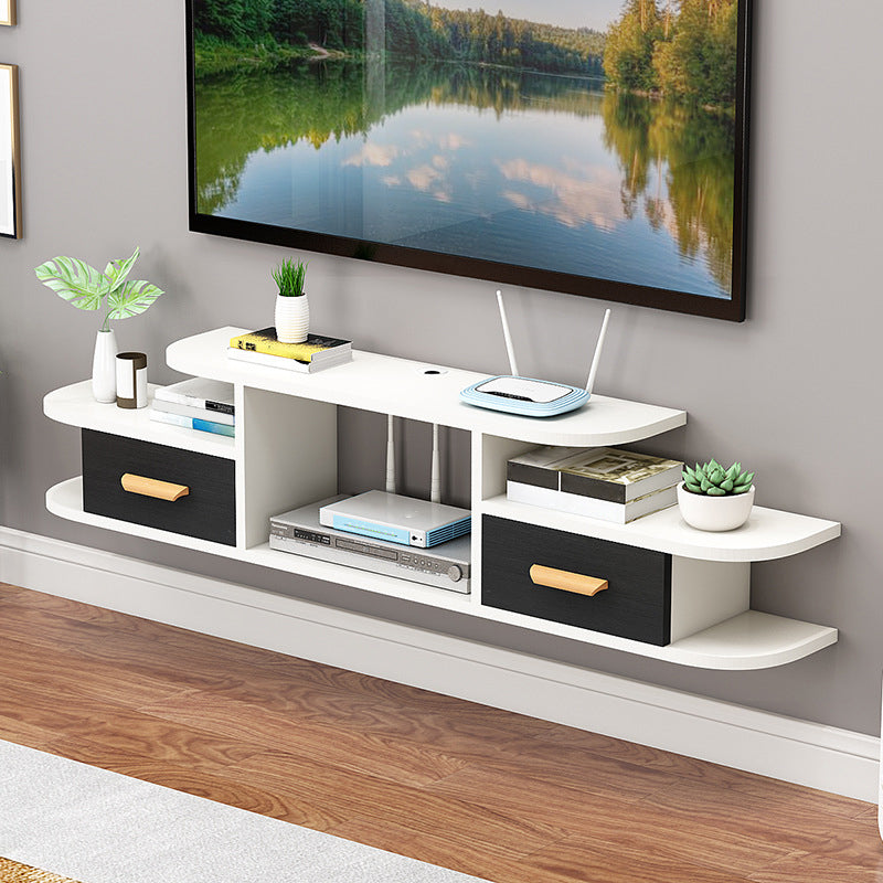 Modern Faux Wood TV Stand Console Wall-mounted TV Media Stand for Living Room Black Clearhalo 'furn' 'furn_tv_stands_entertainment_centers' 'Furniture' 'Living Room Furniture' 'TV Stands & Entertainment Centers' 'TV Stands & Media Storage Furniture' 'tv_stands_entertainment_centers' 6381900