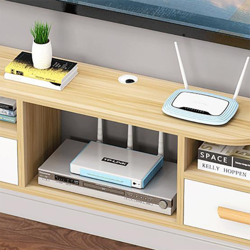 Modern Faux Wood TV Stand Console Wall-mounted TV Media Stand for Living Room Clearhalo 'furn' 'furn_tv_stands_entertainment_centers' 'Furniture' 'Living Room Furniture' 'TV Stands & Entertainment Centers' 'TV Stands & Media Storage Furniture' 'tv_stands_entertainment_centers' 6381906