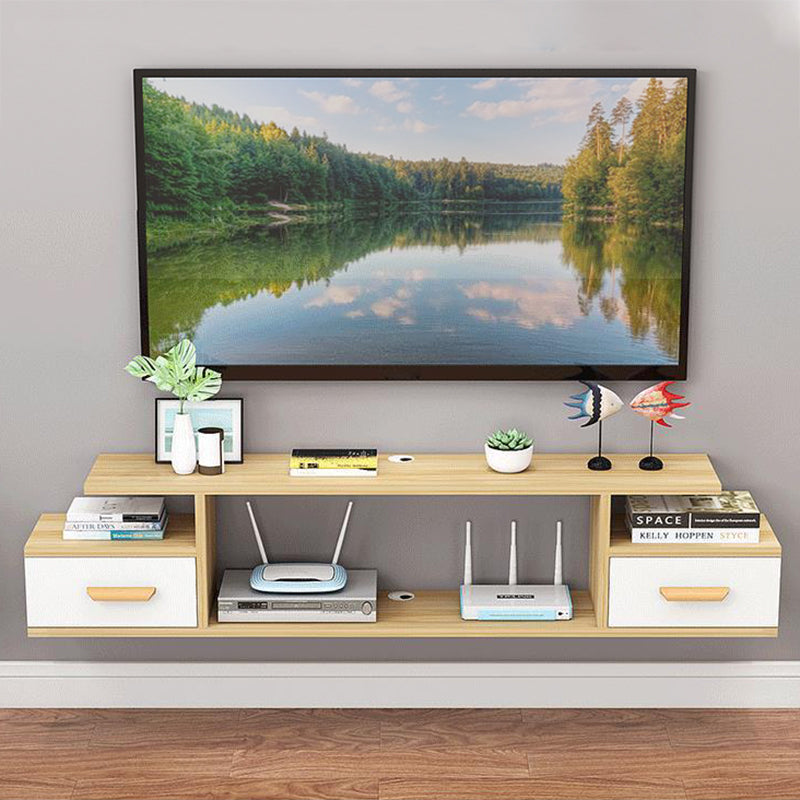 Modern Faux Wood TV Stand Console Wall-mounted TV Media Stand for Living Room Clearhalo 'furn' 'furn_tv_stands_entertainment_centers' 'Furniture' 'Living Room Furniture' 'TV Stands & Entertainment Centers' 'TV Stands & Media Storage Furniture' 'tv_stands_entertainment_centers' 6381911