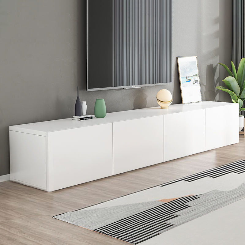 Contemporary Wood White TV Stand Console Enclosed Storage TV Media Stand for Living Room 79"L x 16"W x 16"H Clearhalo 'furn' 'furn_tv_stands_entertainment_centers' 'Furniture' 'Living Room Furniture' 'TV Stands & Entertainment Centers' 'TV Stands & Media Storage Furniture' 'tv_stands_entertainment_centers' 6381919