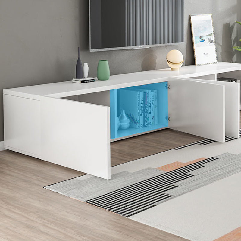 Contemporary Wood White TV Stand Console Enclosed Storage TV Media Stand for Living Room Clearhalo 'furn' 'furn_tv_stands_entertainment_centers' 'Furniture' 'Living Room Furniture' 'TV Stands & Entertainment Centers' 'TV Stands & Media Storage Furniture' 'tv_stands_entertainment_centers' 6381925