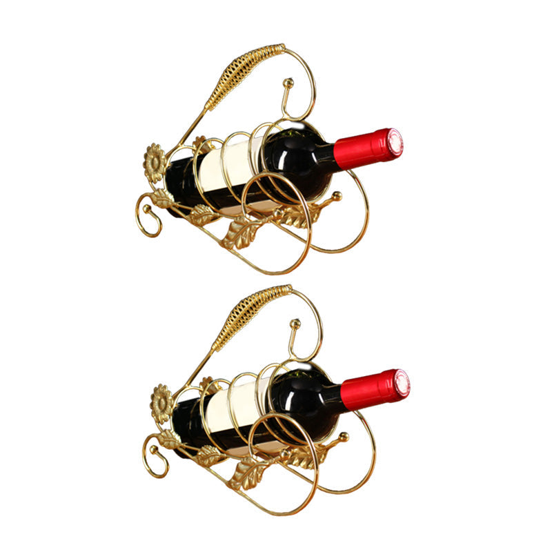 Estría de vino de metal industrial Botella de vino y rejilla de vidrio para la cocina para la cocina