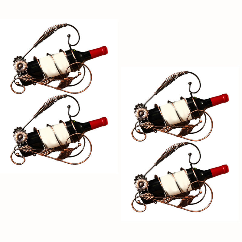 Estría de vino de metal industrial Botella de vino y rejilla de vidrio para la cocina para la cocina
