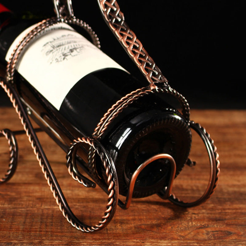 Estría de vino de metal industrial Botella de vino y rejilla de vidrio para la cocina para la cocina