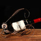 Estría de vino de metal industrial Botella de vino y rejilla de vidrio para la cocina para la cocina